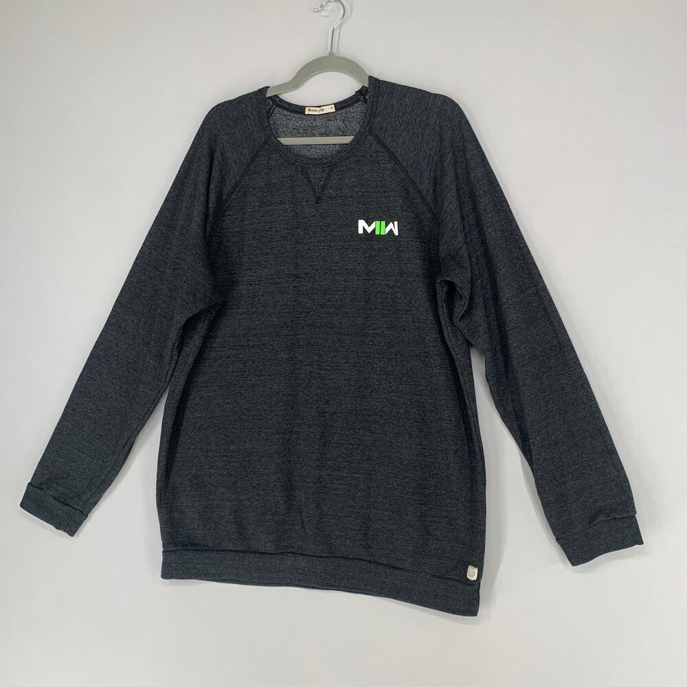 Marine Layer Men Sweater XL Gray Cotton Blend Pullover Modern Warfare Crewneck